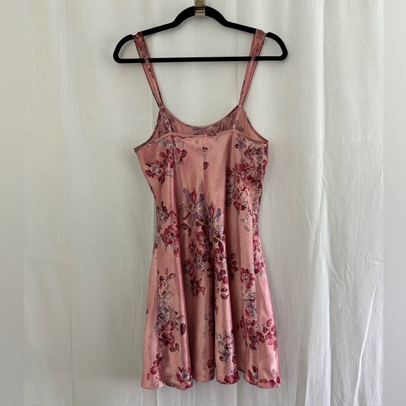 Vintage L.A. Intimates Pink Floral Spaghetti Strap Night Gown Dress Size Small - Picture 7 of 9